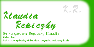 klaudia repiczky business card